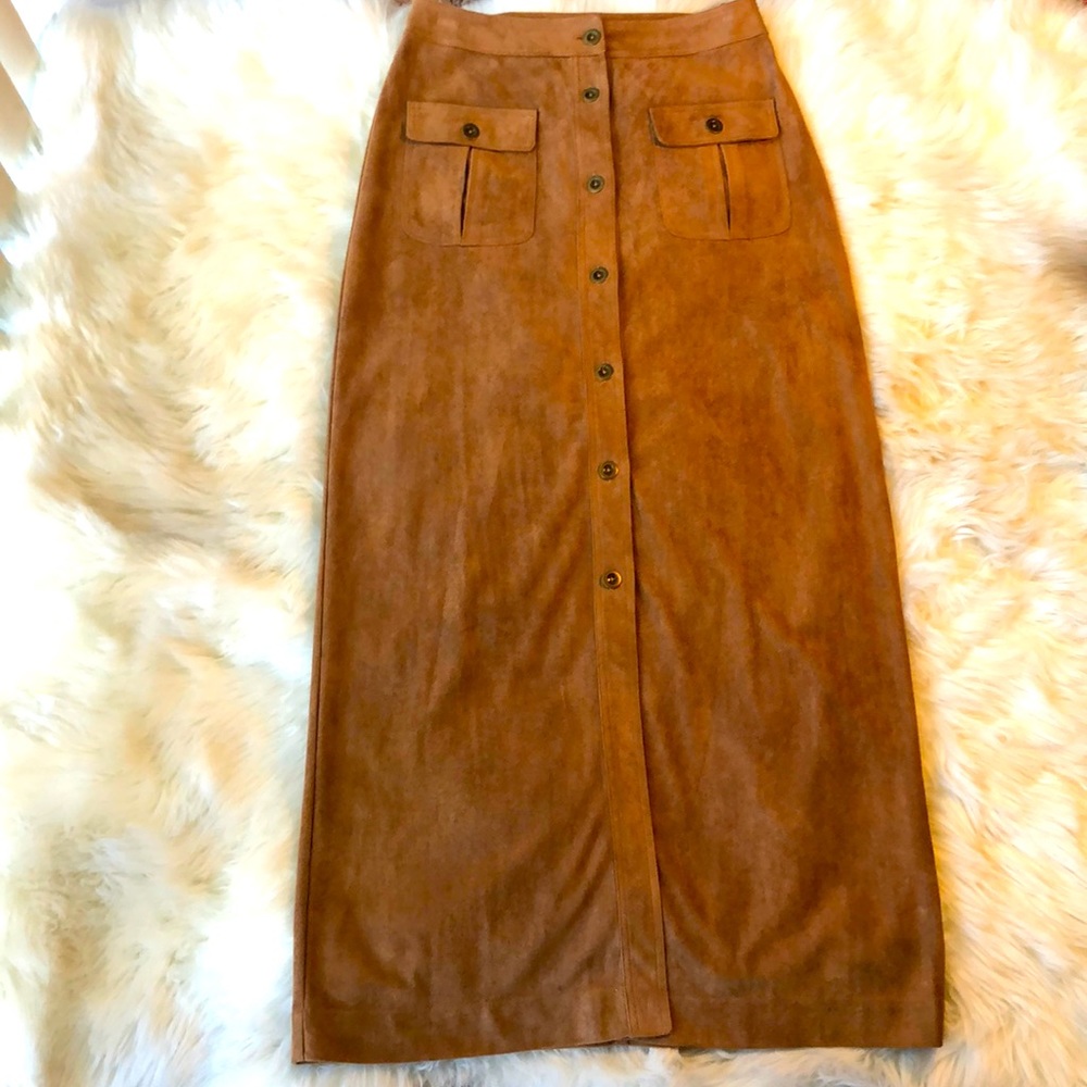Suede Maxi Skirt